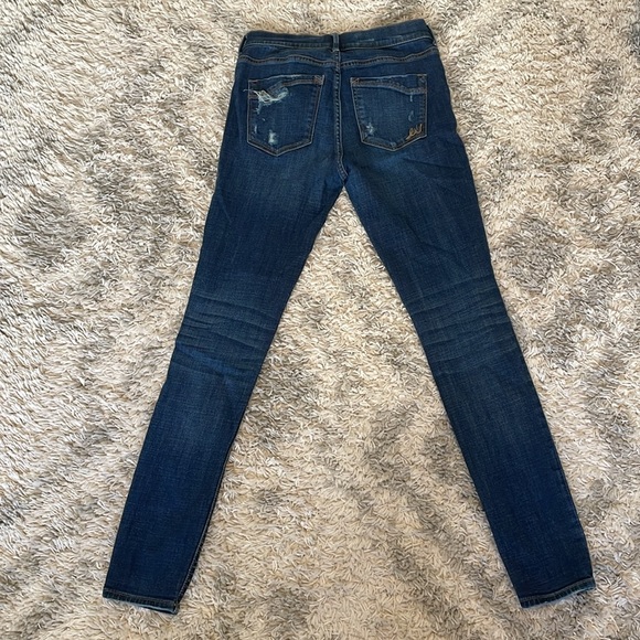 Express Distressed Mid Rise Jeans - Picture 2 of 3